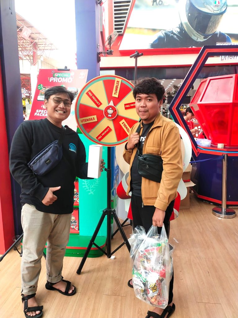 Aktivasi spin wheel Taokaenoi sebagai promo pembelian di Jakarta Fair 2024